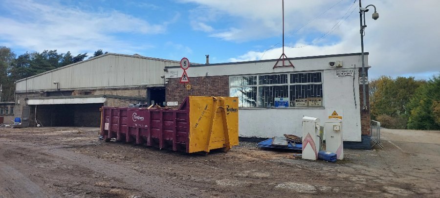 Waste skips staged on site at Eurolink, St Helens