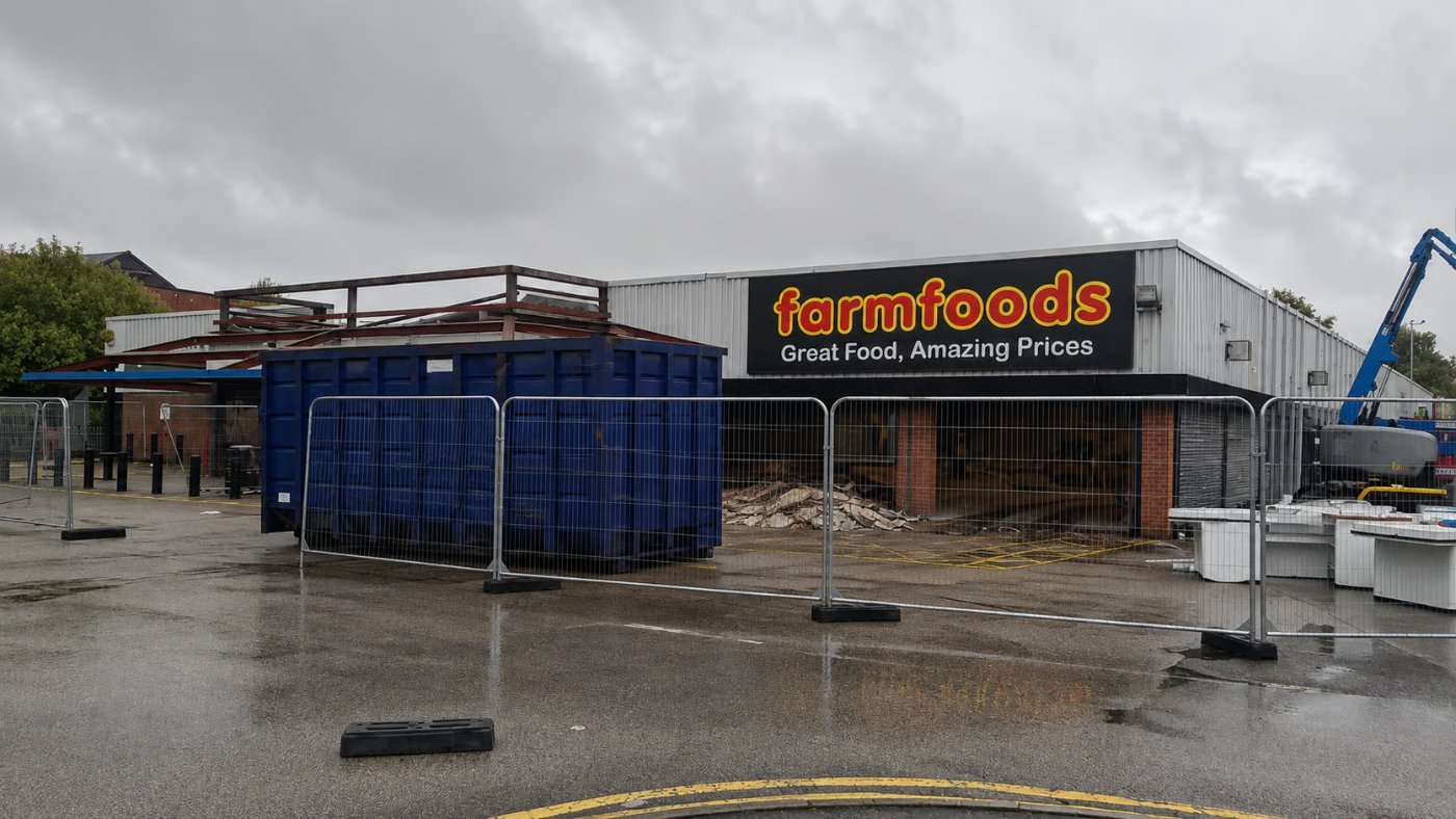 Farmfoods, Cathedral Retail Park unit ahead of soft strip demolition