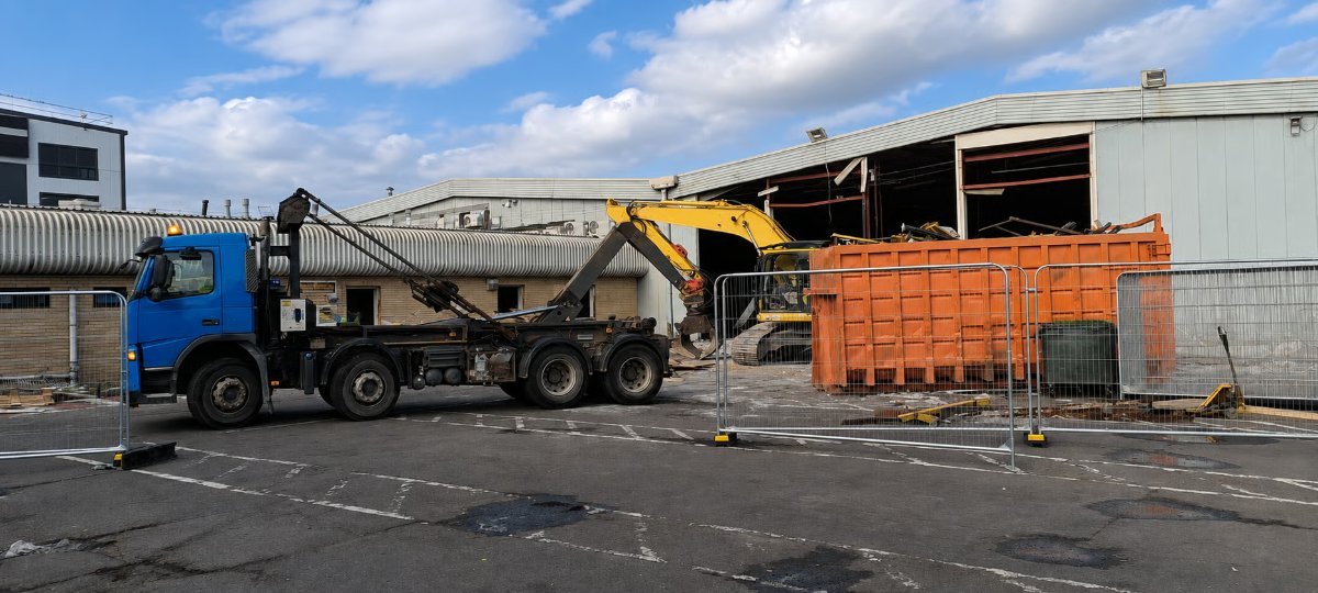 Demolition works in progress at Farmfoods, Cathedral Retail Park