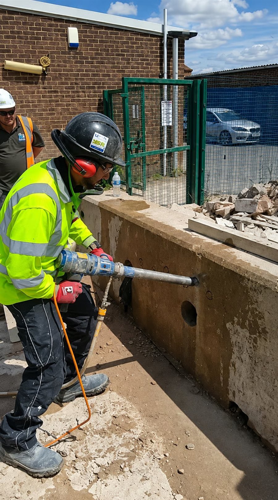 JSR Contracts Limited team carrying out structural demolition works at the former Carpetright, Feltham