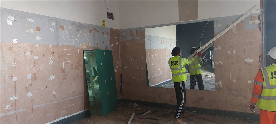 JSR Contracts Limited team carrying out interior strip-out works at the Rylands project